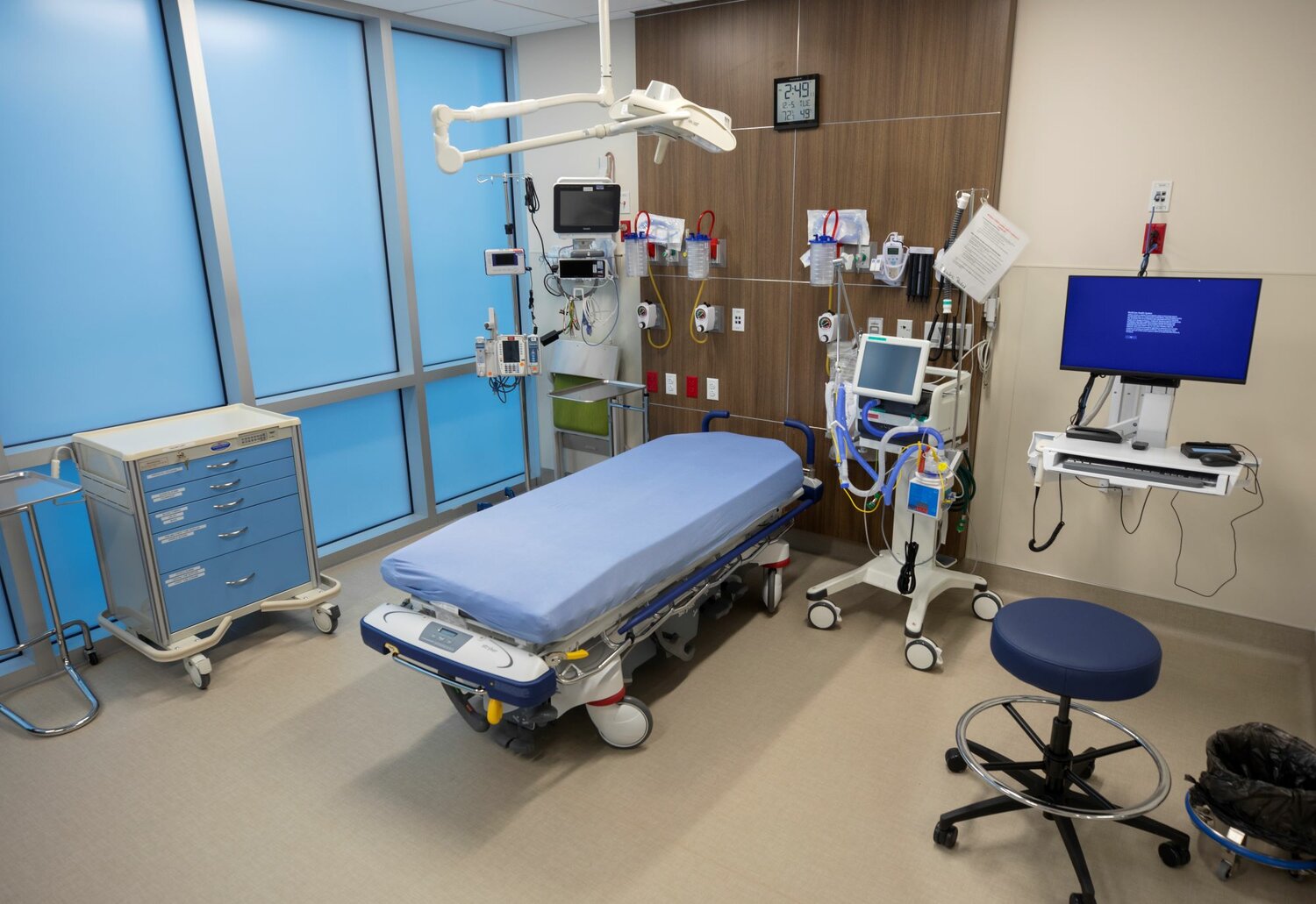 One of the beds at the new ER. Image from the ribbon-cutting event for the new MultiCare Emergency Hospital in Lacey, Washington, taken on Tuesday, Dec. 5, 2023.